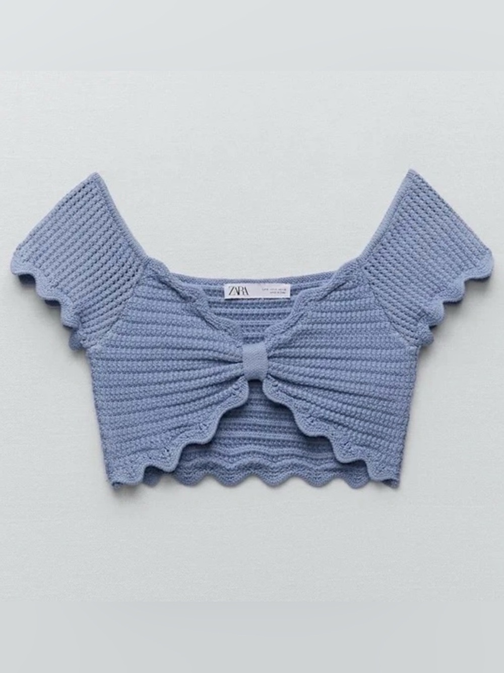 Zara Blue Crochet Crop Top